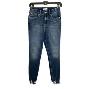 Good American Dark Wash Mid Rise Good Legs Skinny Jeans Women's Size 6/28